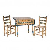 Painted Card Table and Chairs from 1610e3
