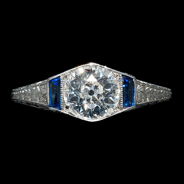 Platinum Art Deco Diamond Ring 1611de