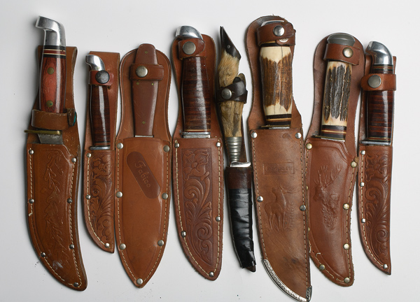 Sheath Knives Lot of Eight Makers include