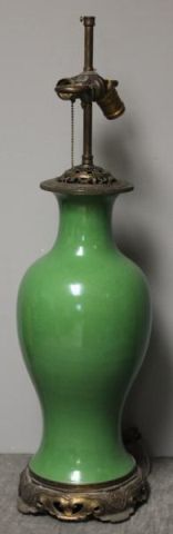 Green Asian Porcelain Lamp From 1615cc