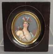 19th c. miniature portrait on ivory.