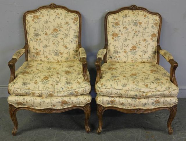 Pair of French Upholstered Open 15fa04