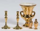 Brass Candlesticks Plus Haeger Vase