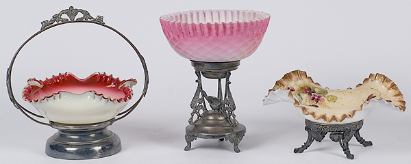 Victorian Glass Brides Baskets