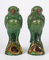 Sancai-style Ceramic Parrots Chinese