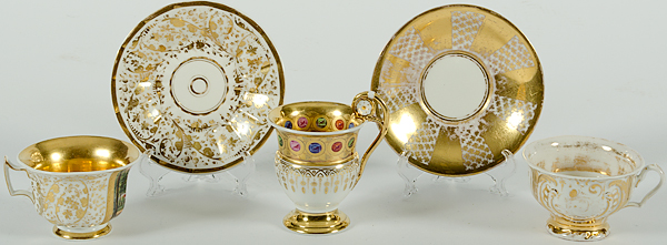 Continental Porcelain Gilded Cups 15fd02