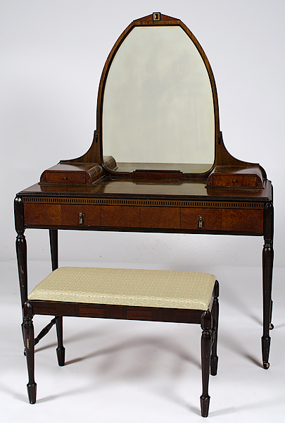 Art Deco-style Dressing Table and Bench American