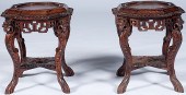 Chinese Fern Stands in Rosewood Chinese