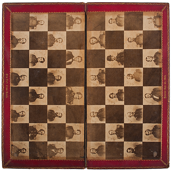 Civil War Chess Board and Accompanying 15fe87