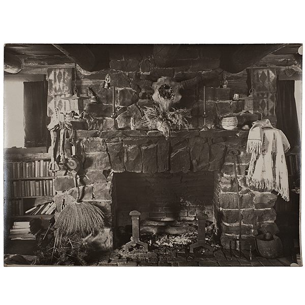 Charles J. Belden Photograph of a Stone Fireplace