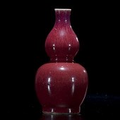 Chinese Flambé Glaze Double Gourd Vase