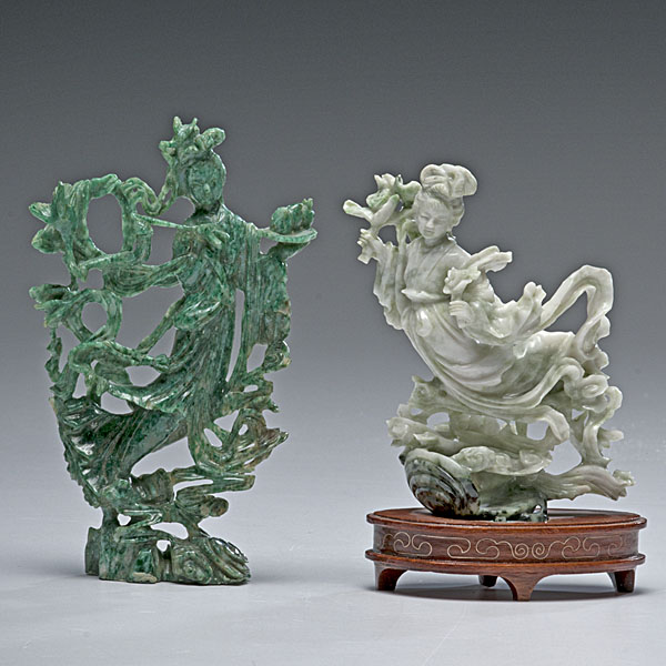 Chinese Carved Jade Guanyin Figures 16004e