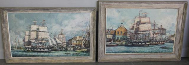 MAFFEI Two Nautical Oil Paintings Two 160106
