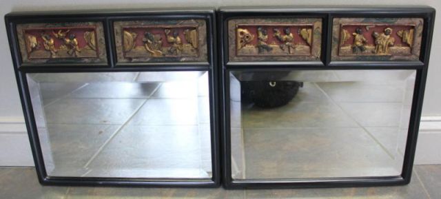 Pair of Midcentury Beveled Mirrors 1601f4