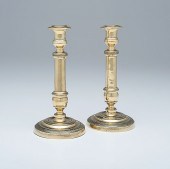 French Brass Candlesticks French 1602d9