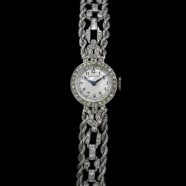 Platinum Hamilton Diamond Watch 1603f5