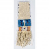 Sioux Beaded Hide Tobacco Bag sinew sewn 160644