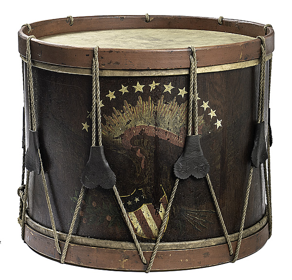 Civil War Era Hand Painted Drum 16083a