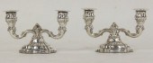 A pair of German sterling silver two-light