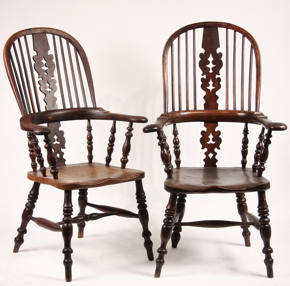 WINDSOR ARMCHAIRS Pair of 19th 1635b1