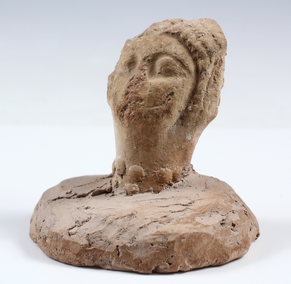 ANCIENT CLAY HEAD - Terra Cotta Head of Woman