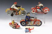  4 TIN LITHO MOTORCYCLES 1  1636ee
