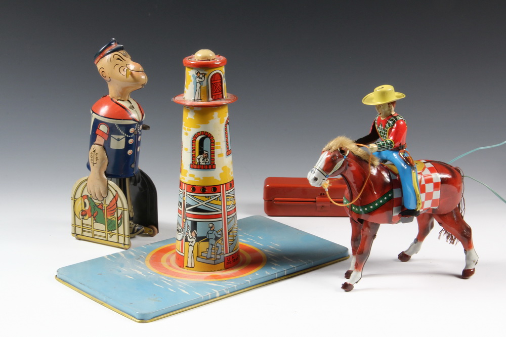  3 EARLY TIN LITHO TOYS Including  1636f1