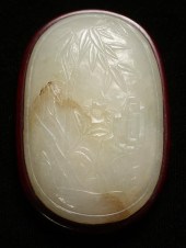 CHINESE JADE PLAQUE  19th   163e86