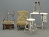 Lot including Victorian upholstered