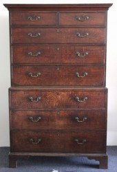 A George III oak chest on chest 1646cb