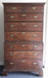 A George III oak chest on chest 1646d1