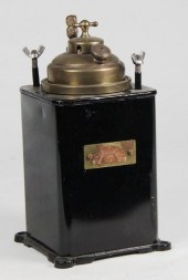An Astra standing oil lamp shade missing