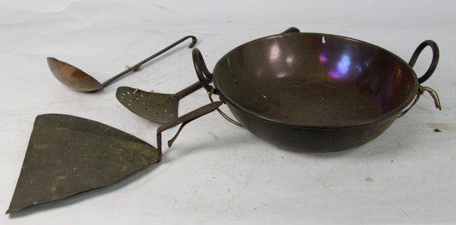 A two handled pan and three chestnut 16226b