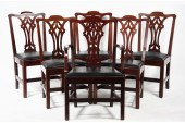 DINING CHAIRS - Set of six solid mahogany