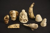 (8) JAPANESE & CHINESE IVORY CARVED