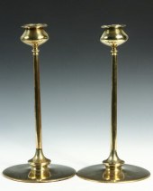 CANDLESTICKS - Pair of solid brass candlesticks