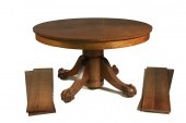 ROUND OAK DINING TABLE - American Arts
