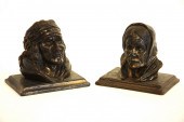 BUSTS Pair bronze colored wax 162eb8