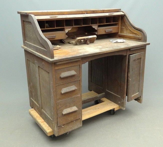Victorian oak rolltop desk 47  16606a