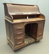 Victorian oak rolltop desk 49  166069
