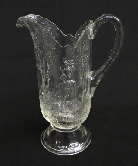 Early pressed glass pitcher with 16659b