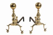 FEDERAL BRASS ANDIRONS Large 1652b7