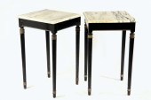 PAIR MARBLETOP EMPIRE STANDS - Black