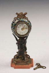 FRENCH CHAMPLEVE CLOCK    16538c