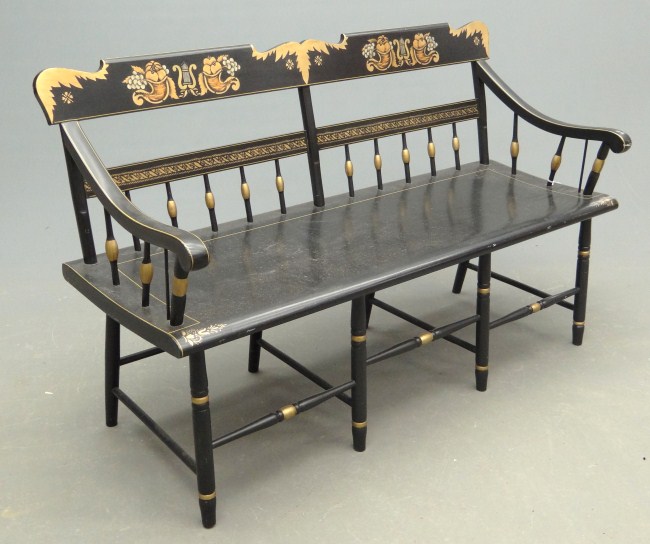 Hitchcock style painted bench  1680cc