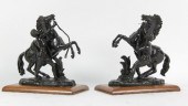 A pair of spelter Marley horses with