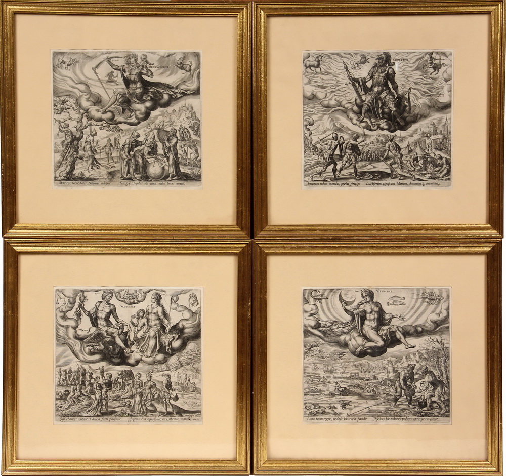 SET (4) OLD MASTERS ENGRAVINGS - Rare Complete
