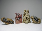 Lot of four Chinese stone carvings  1691e1