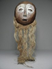 African carved wood tribal mask  1691ff