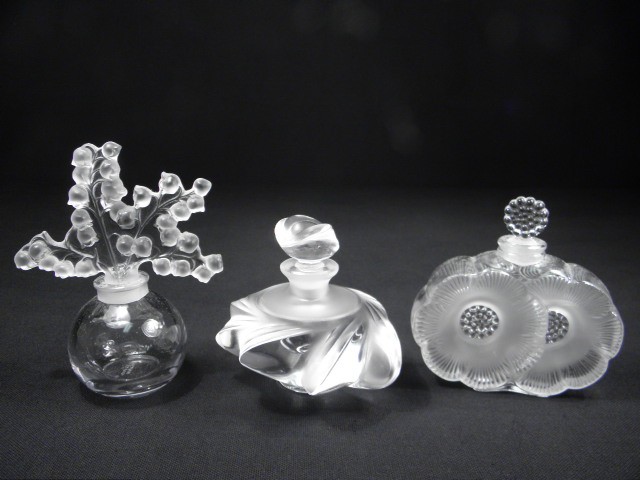 Three Lalique French crystal perfume 169221